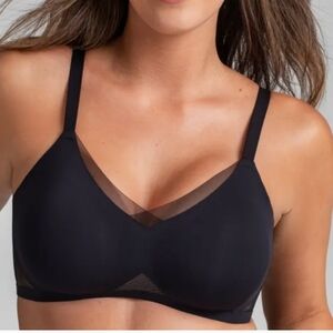 Honeylove Crossover Wireless Bra Black Size M